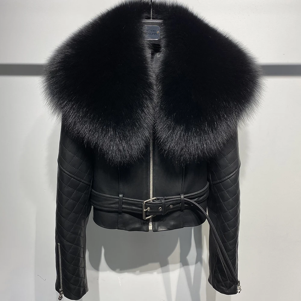 elmyu ❤︎ Black fur leather jacket elmyu original ❤︎】Black fur leather jacket | selectshop elmyu