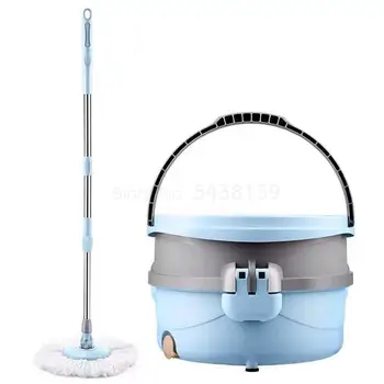 

Single bucket mop Rotary universal rod household hand-free mop automatic drying mop bucket lazy mopping artifact