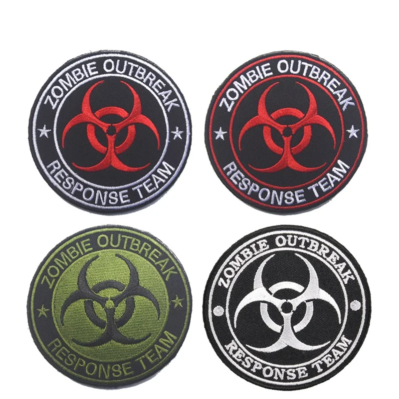 Zombie Outbreak Response Team Patches for clothing Embroidery letter patches Tactical Military Emblemas Biohazard applique bagde (1)