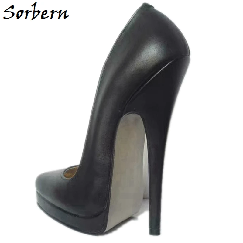 Sorbern/женские туфли-лодочки на высоком каблуке 6,4 дюйма; туфли без застежки; женские вечерние туфли на каблуке для стриптиза; черные туфли-лодочки; Каблук 12; обувь для трансвеститов