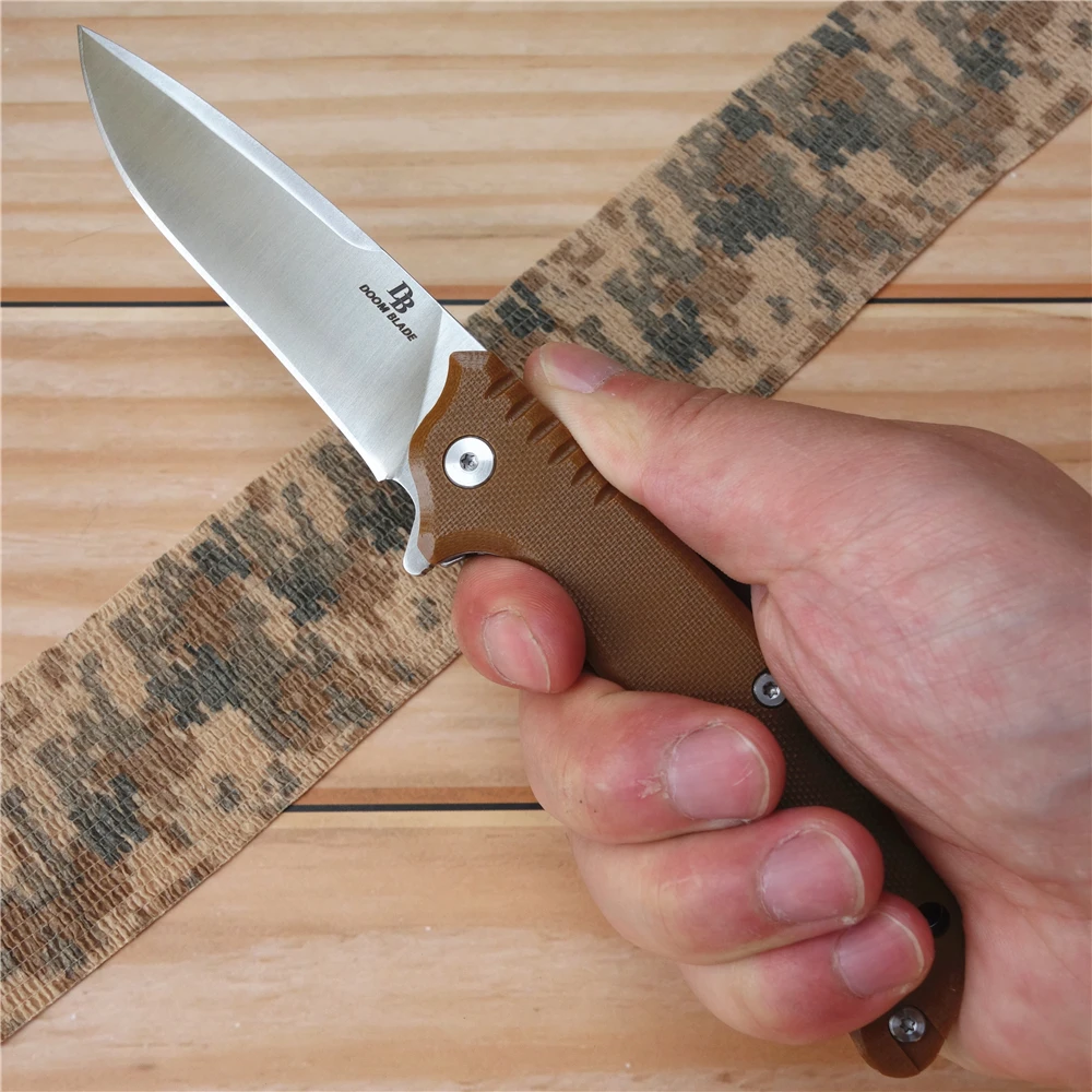 8 &quotFH11 60 61HRC Ножи карманные складные ножи D2 лезвие с шарикоподшипником рукоятка G10