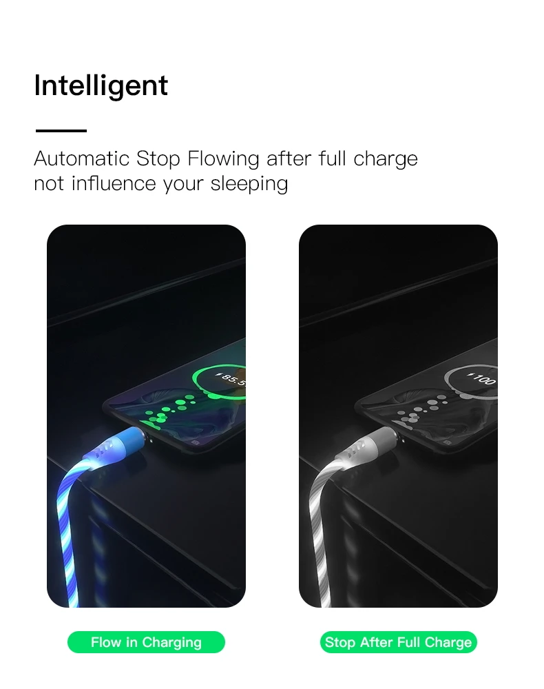 LED Glow 3A Magnetic Cable Charge usb cable Type C Micro USB C 8 Pin Charging for iPhone android fast Magnetic Charger Wire Cord