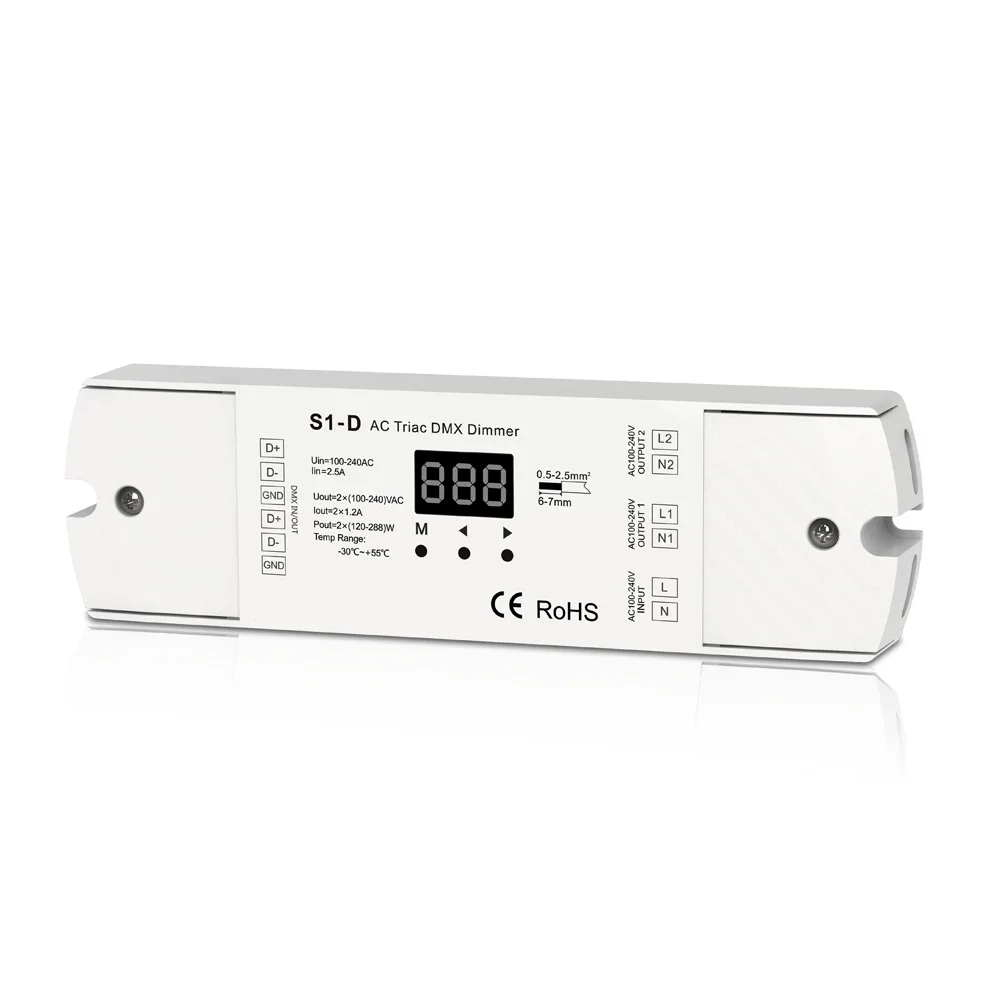 Controller AC Triac Dimmer | DMX512 signal decoder front-cut and back-cut dimming S1-D