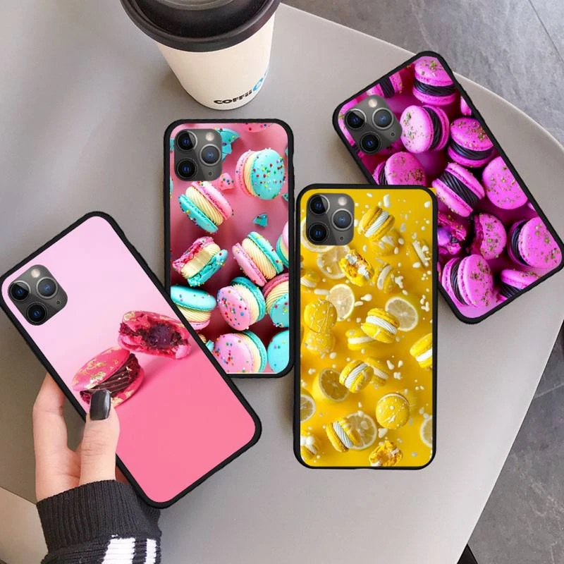 Dessert Macaron Food Phone Case For Iphone 12 11 13 7 8 6 S Plus X Xs Xr Pro Max Mini Phone Case Covers Aliexpress