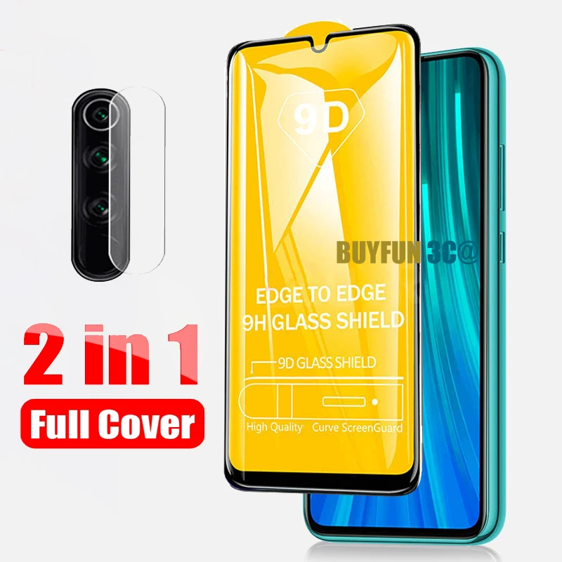 

2 in 1 9D Full Glue Tempered Glass for Xiaomi Redmi Note 8 Pro Screen Camera Lens Protector for Xiaomi Redmi Note 8 Xiomi Note8