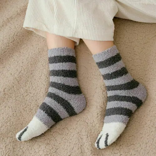 Зимние теплые мягкие носки-тапочки с когтями для новорожденных мальчиков и девочек