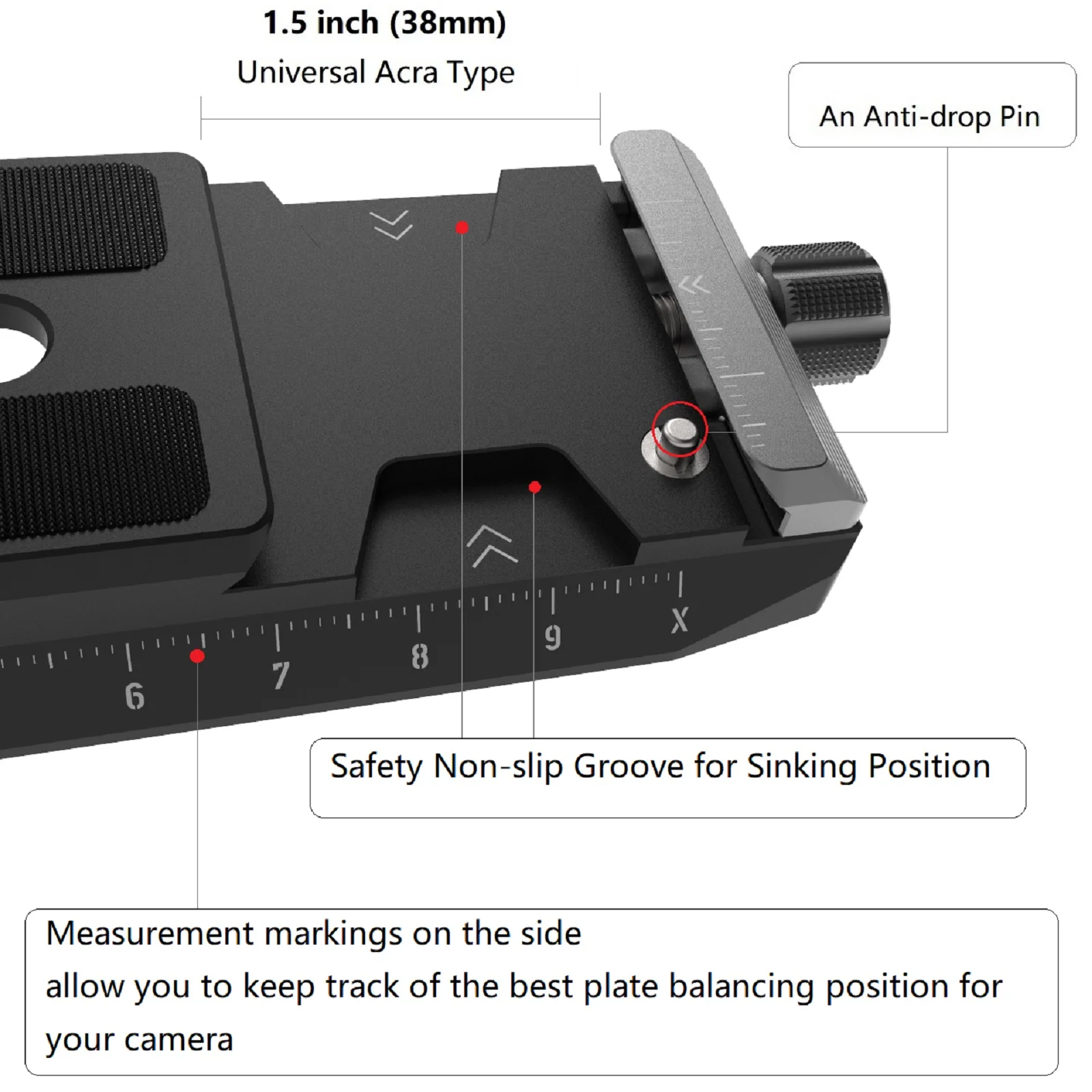 Placa da Liberação Furos da Linha Compatível com o Guindaste de Zhiyun de Dji Rápida de Andycine com 1 38mm tipo Arca Polegadas Ronin Rs2 Rsc2 - 4 s - Image 2