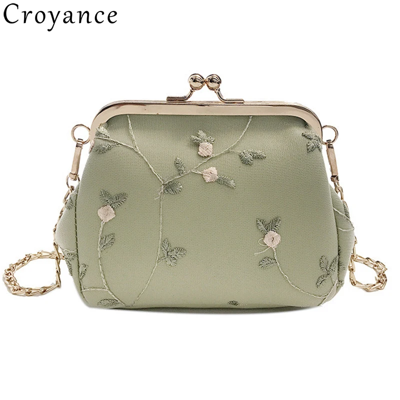 

Croyance Mini Shell Shape Women Crossbody Bag Ladies Long Chain Shoulder Messenger Bags Small PU Leather Lace Handbag Purses