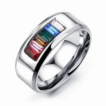 

2020 NEW Europe Fashion jewelry ring female Crystal from Swarovskis Zirconium-embedded titanium steel ring For Women