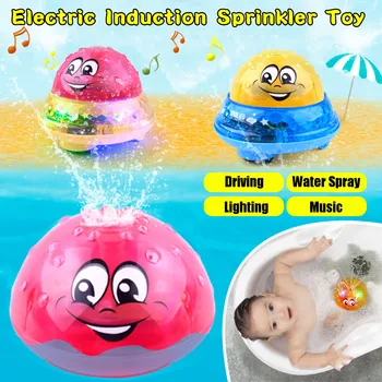 

Funny Baby Bath Toys Electric Induction Water Spray Toys for Children Light & Music Rotatable Kids Swiming Pool Play Water Toys