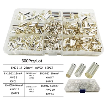 

600PCS tube naked terminal(type TG) electrical connectors for cable,crimp terminals for 2.5/4.0/6.0/10/25mm2 wire AWG14-4