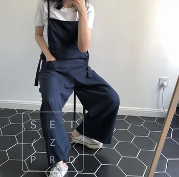 

spring 2020 South Korea minus age leisure condole dark wide-legged loose comfortable overalls women jumpsuits Z0218