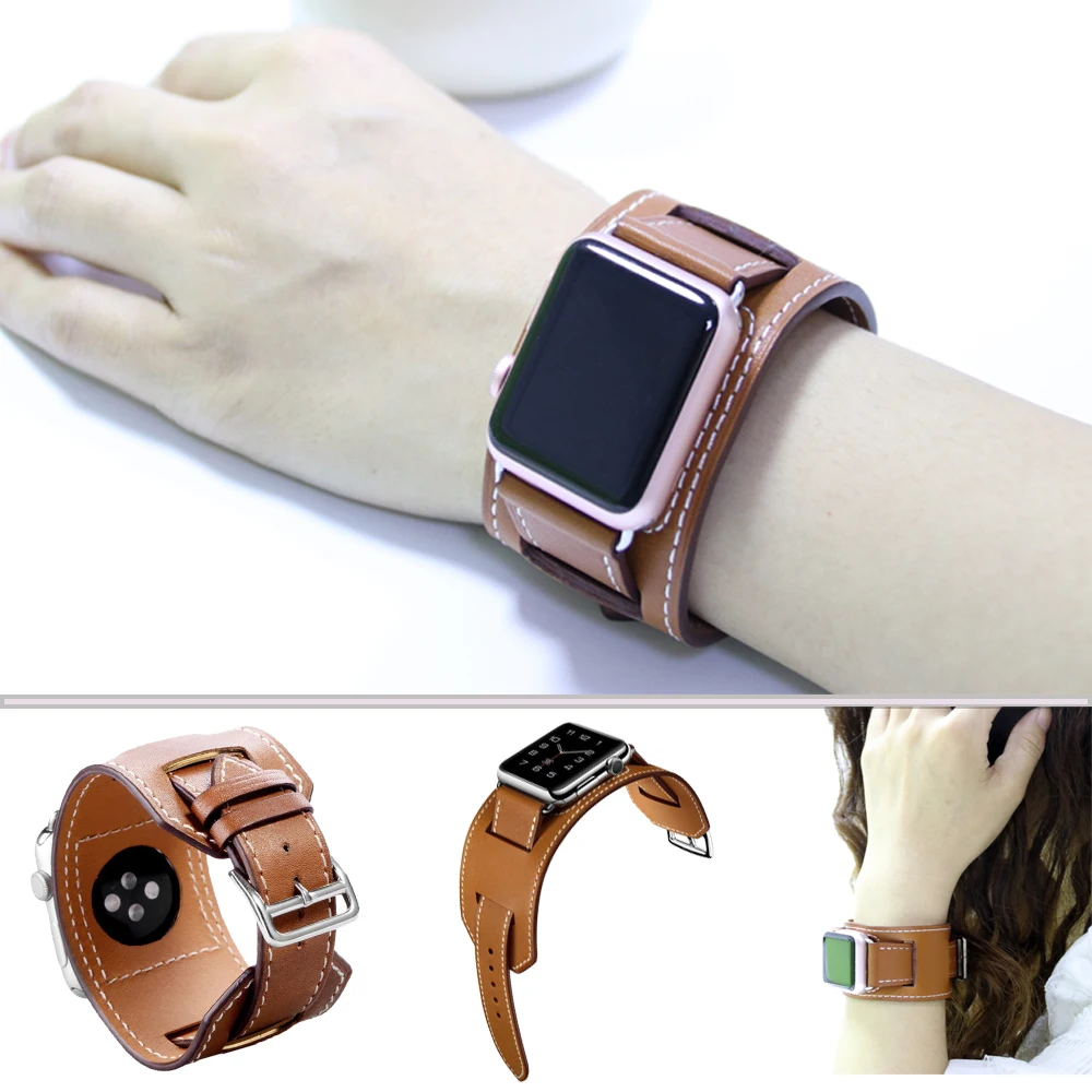 Ремешок из натуральной кожи для Apple Watch Band браслет iWatch 44/40/42/38 мм с логотипом Herm 6 5 4 3
