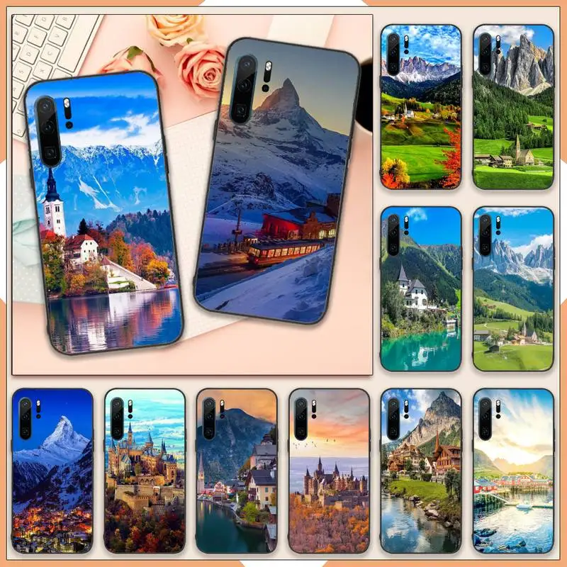 Custodia Per Telefono Mountain House World Lanscape Per Huawei Honor Mate 10 20 30 40 I 9 8 Pro X Lite P Smart 2019 Nova 5T