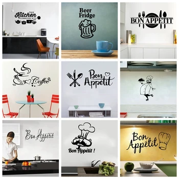 22 Styles Large Kitchen Wall Stickers Home Decor Decals Vinyl Sticker for House Decoration Accessories Mural Wallpaper Poster