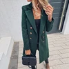 Winter Coats Jackets Women Double Breasted Long Coat Korean Elegant Vintage Coat Female Plus Size Warm Black Blazer Jacket ► Photo 2/6