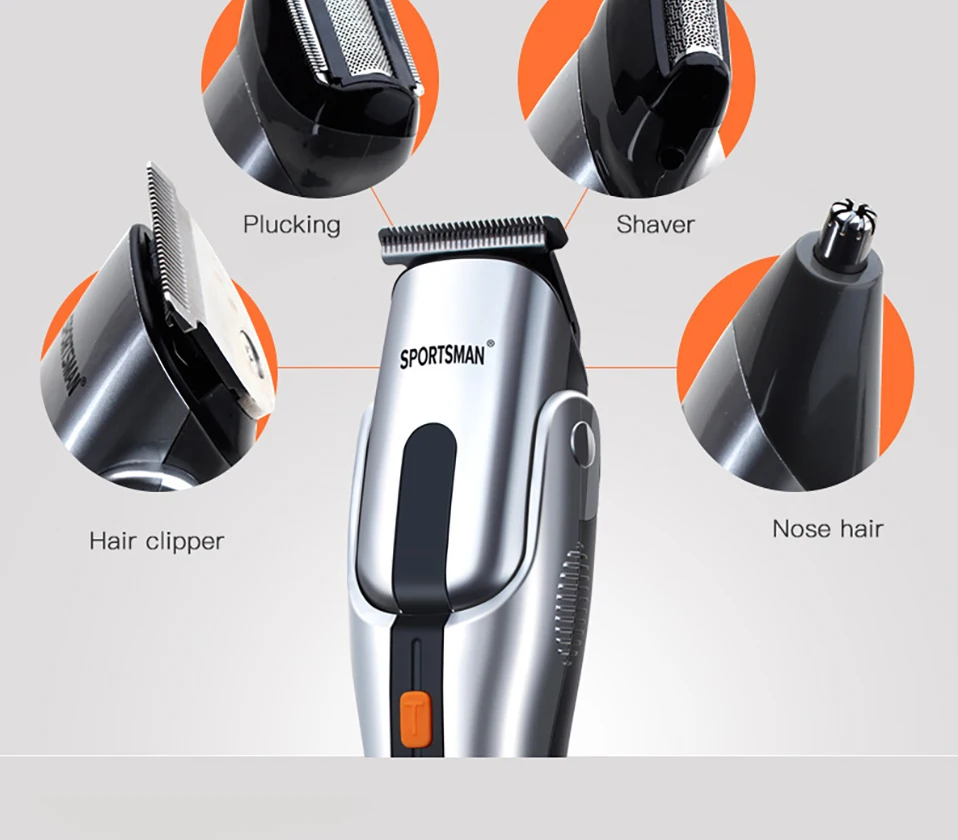 5-in-1 steel cordless electric clipper multi-function hair clipper professional barber tools rechargeable hairdressing tools