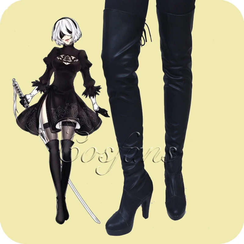 

Обувь для косплея из ПУ кожи, на высоком каблуке, Размеры 35-46