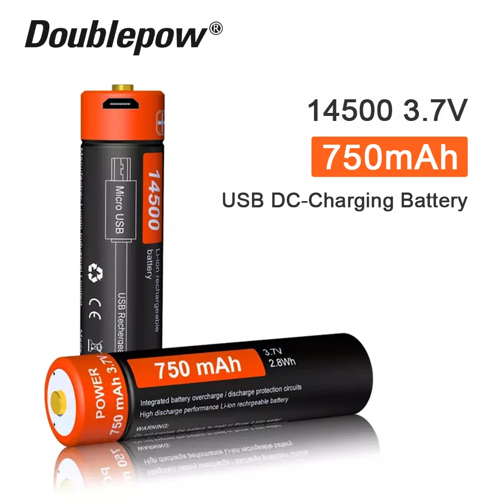 Doublepow DP USB14500 750mAh 3 7 v Li Ion аккумулятор batteryin фактические Ёмкость USB dc зарядка
