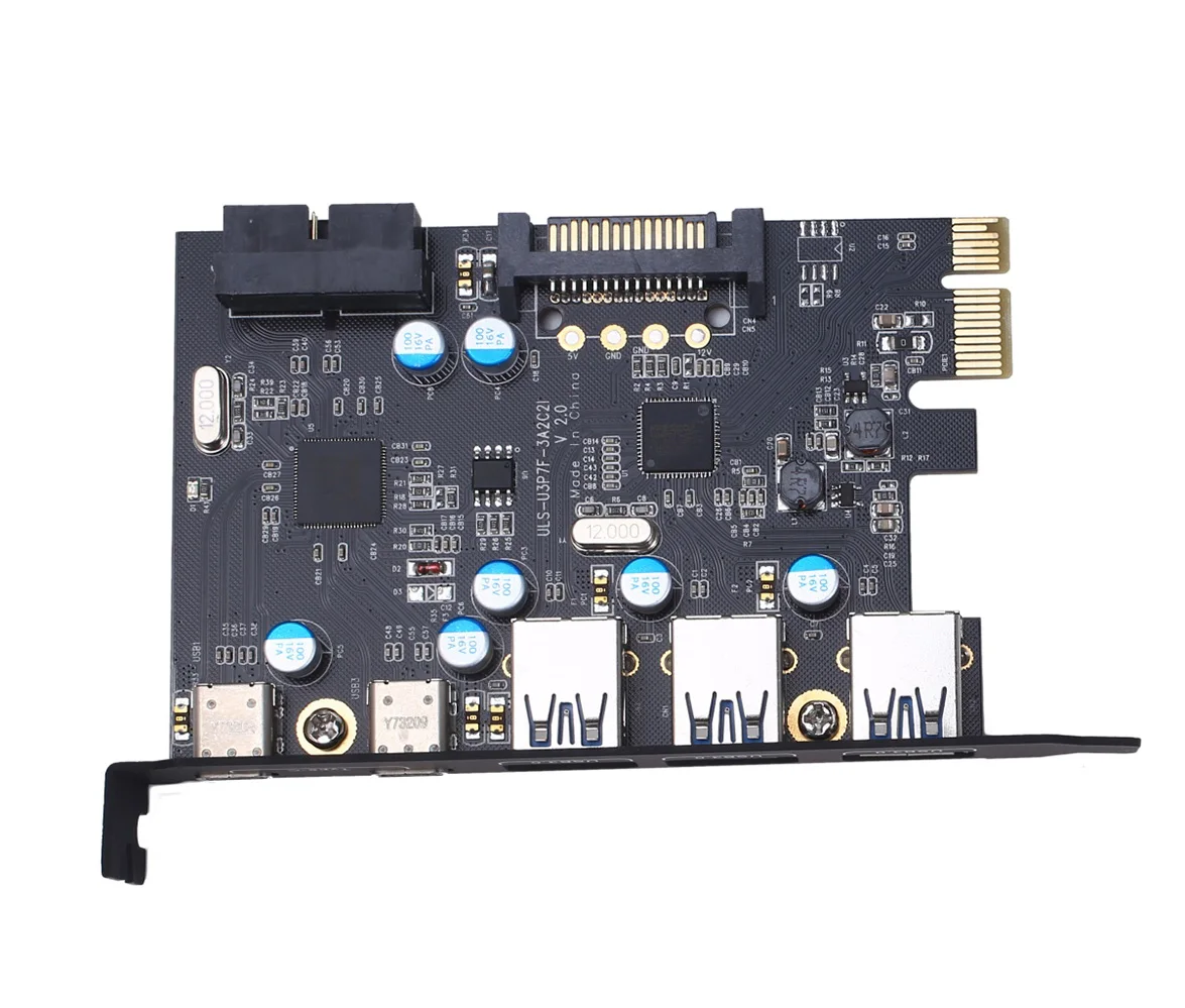 Cartão Usb 3.0 Portas Uls Pci-e tipo c Placa de Expansão tipo a com Conector de 20 Pinos Interno para Janela 10 xp Vista Cartões para acréscimos - Imagem 2