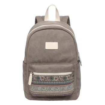 

Canvas Backpack Retro Style Daily Travel Small Backpacks Bag Female Casual Floral Daypack Bags
