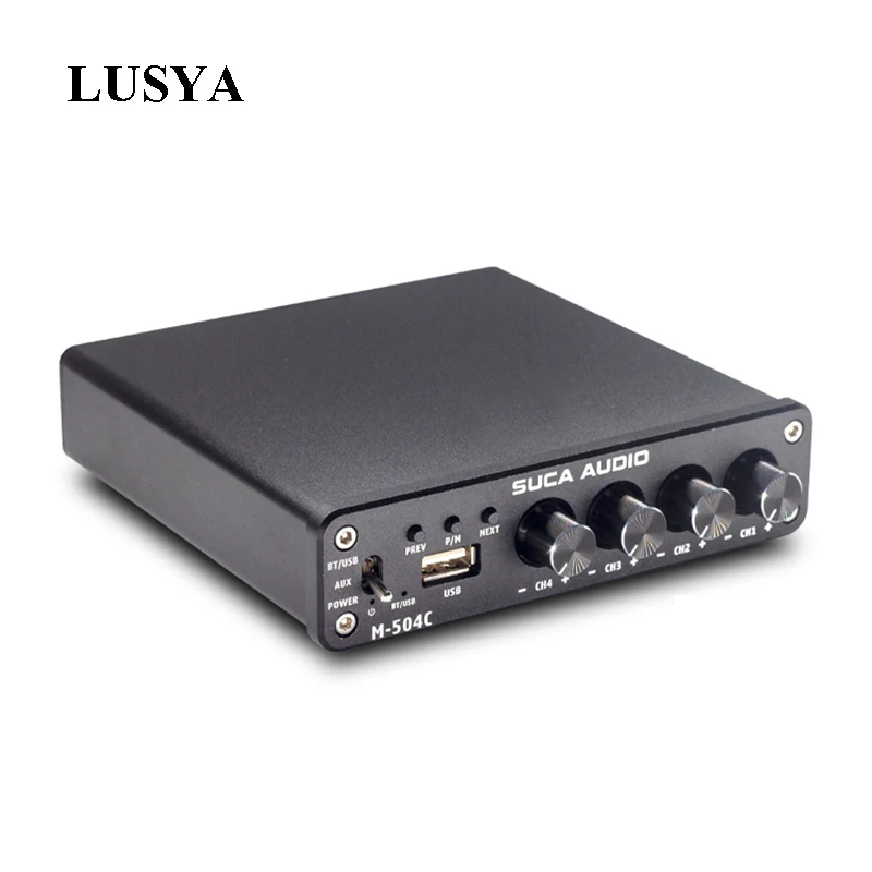 

Lusya TPA3116D2 Bluetooth 5.0 amplifier 4 channel Audio Amplificador 50W*4 NE5532 Op Amp with 24V 4.5A adapter T1407