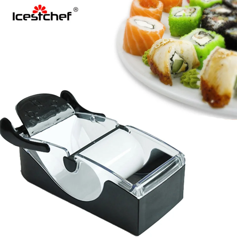 ICESTCHEF пластиковый ролик машина для приготовления суши рисовый ролик форма японский стиль режущий ролик машина кухонный гаджет