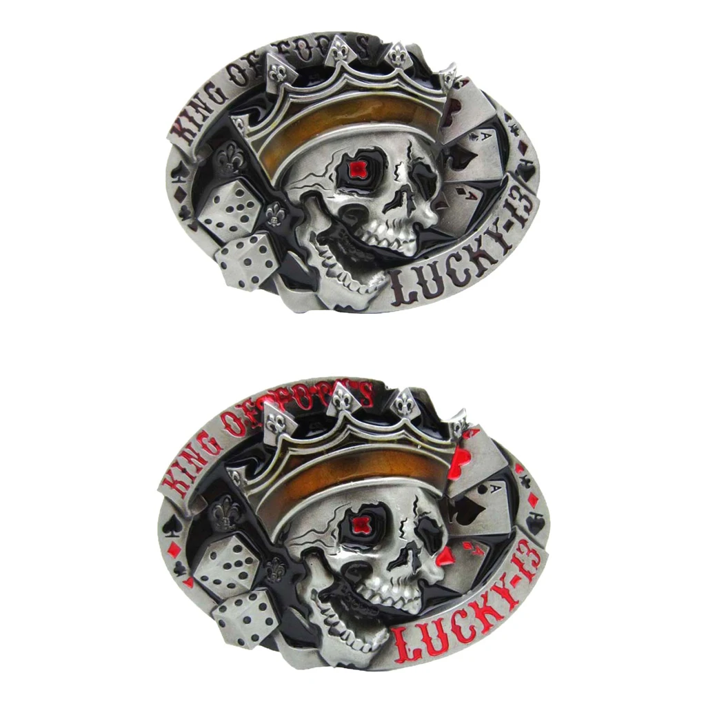 Vintage Skull Skeleton Oval Belt Buckle Western Belt Buckle Cool Jeans Accessories for Mens Gift Jeans Leather Belt