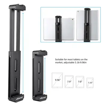 

Ulanzi -Pad Pro Aluminium Tablet Tripod Mount Holder Clamp with Cold Shoe 1/4 Screw for iPad Pro 12.9 for iPad Mini/2/3/4