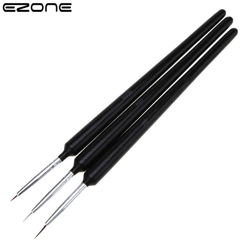 EZONE-pincel de pintura negro, fino, pintado a mano, pluma de línea de gancho, cepillo de pelo de nailon para Watercoolor, aceite, escuela de pintura, suministro de oficina