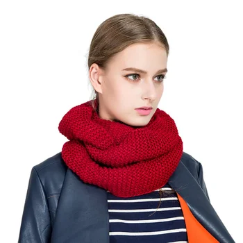 

Unisex Adult Warm Scarf Winter Knitted Infinity Circle Loop Scarf Solid Color Soft Year's Gift 2018est New Vcqy