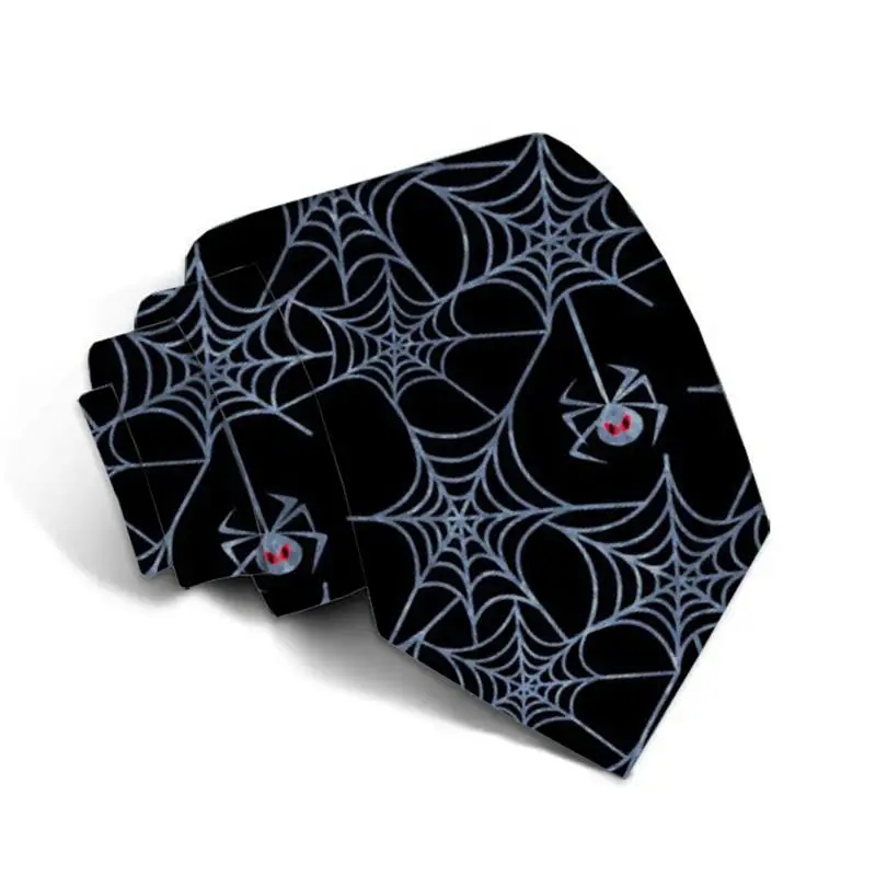 3D Printed Men's Polyester Slim Tie Funny Pattern Wedding Party Casual Happy 8cm Wide Tie Jacquard Weave Man Shirt Accessories