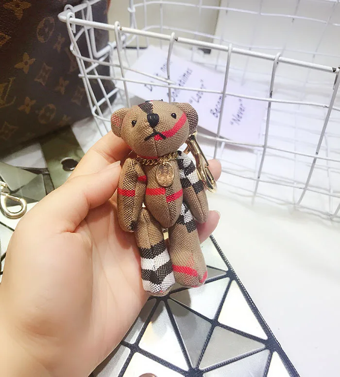 Модный милый тканевый Медвежонок брелок мультяшный медведь женская сумка автомобильный брелок детские игрушки и подарки брелок подвеска
