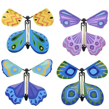 

4Pcs Magic Fairy Butterfly Flying Butterfly Props Children Butterfly Toy for Kids Home Children