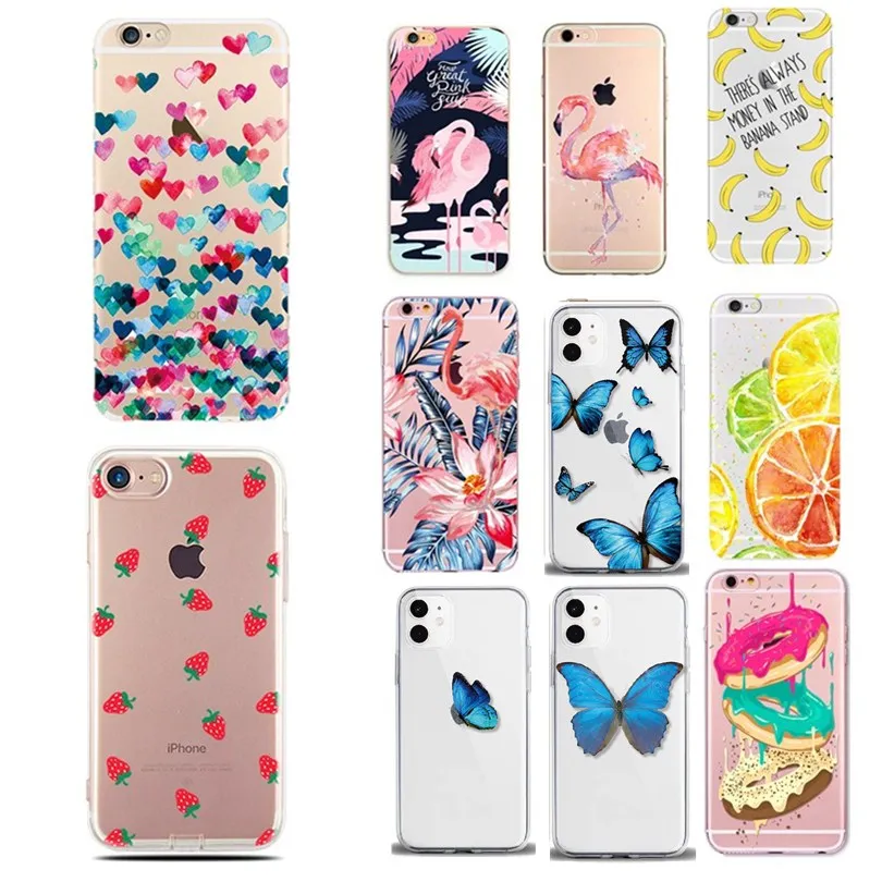Чехол для Iphone 6 S мягкий чехол с принтом фламинго 5 5S SE 7 8 Plus X XS|Бамперы| |