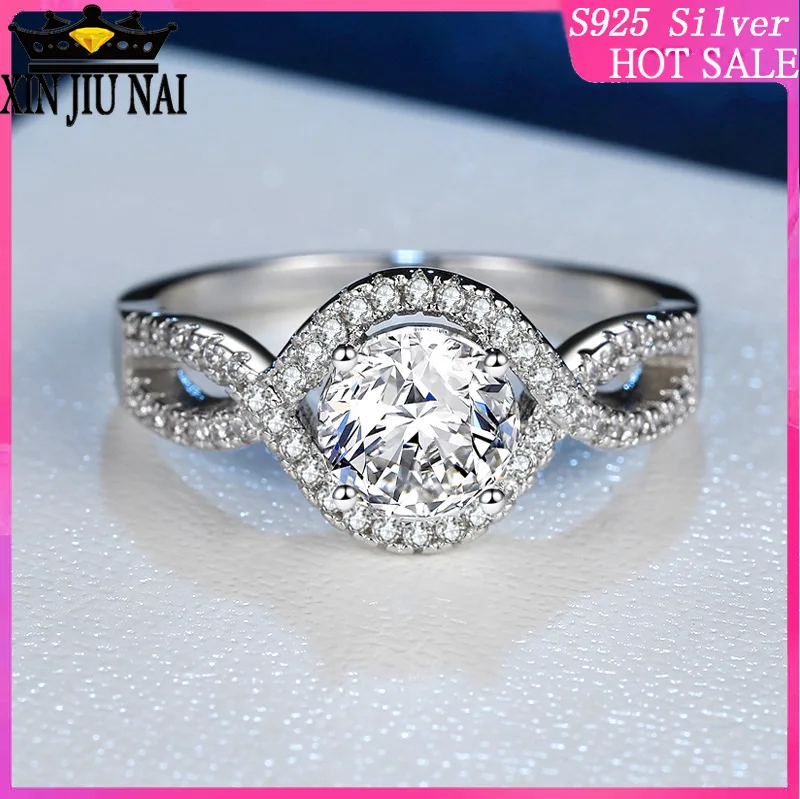 

925 sterling silver Simulation ring female twist arm fashion carat diamond Korean wedding bride mozanshi reiki ring