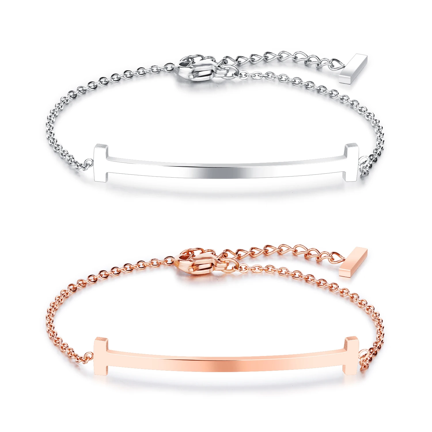 

Simple Temperament Titanium Steel Chain Link Bracelet for Women Rose Gold Girl Frendship Bracelets Jewelry for Women Wholesale