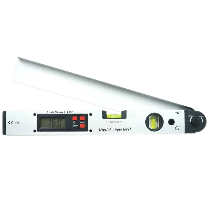 Electronic Digital Protractor Angle Finder Meter 225 degree Dual Spirit Bubble Level Measuring Gauge LCD Blue Backlight Display 5