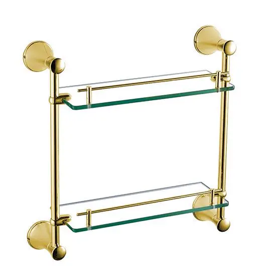 glass shelf 2 Современный 304 из нержавеющей стали золотой лак аксессуары для ванной комнаты в форме рога база настенное крепление Ванная комната Аппаратный набор - Цвет: glass shelf 2