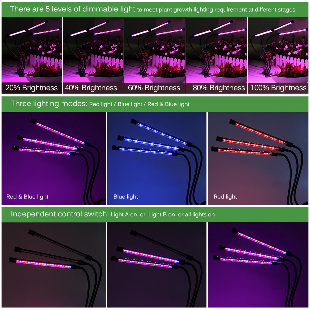 Светодиодный светильник для выращивания растений 5 В USB источник питания
