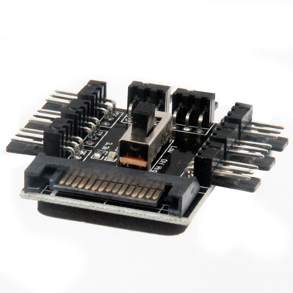 1 to 8 3Pin Fan Hub Pwm Sata Molex Splitter PC Mining Cable 12V Power Suppply Cooler Cooling Speed Controller Adapter