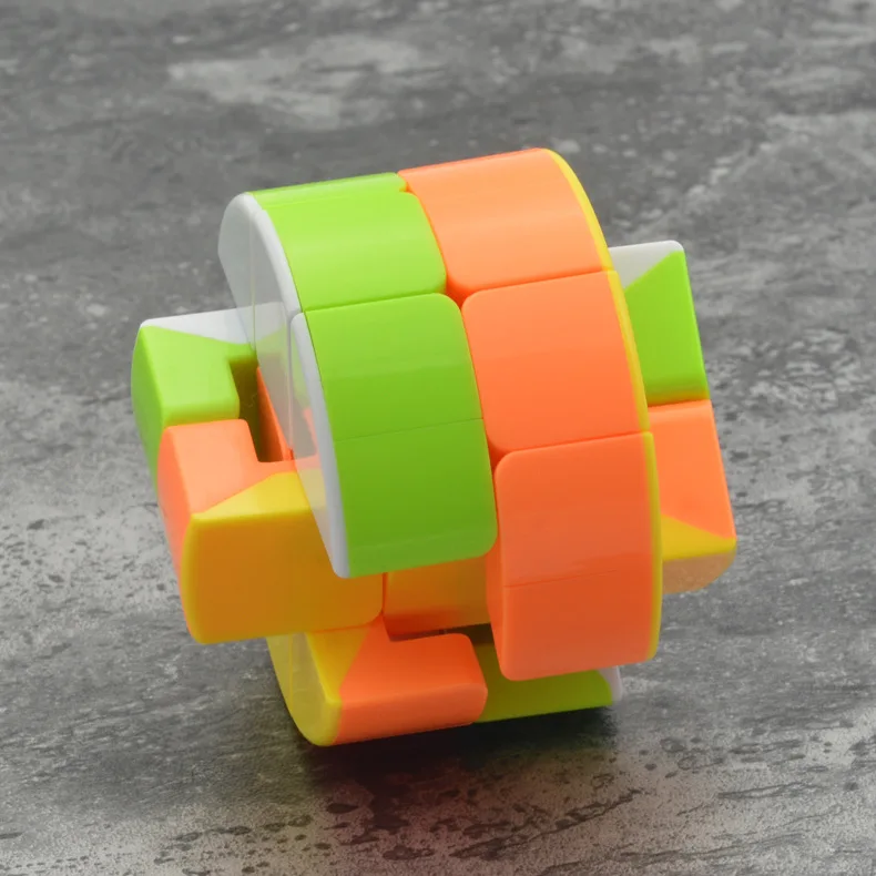 LeFun 2x2x2 цилиндрические многоцветные Волшебные кубики быстрый ультра-Гладкий развивающий интеллект 2x2 скоростные Кубики-головоломки детские игрушки подарок
