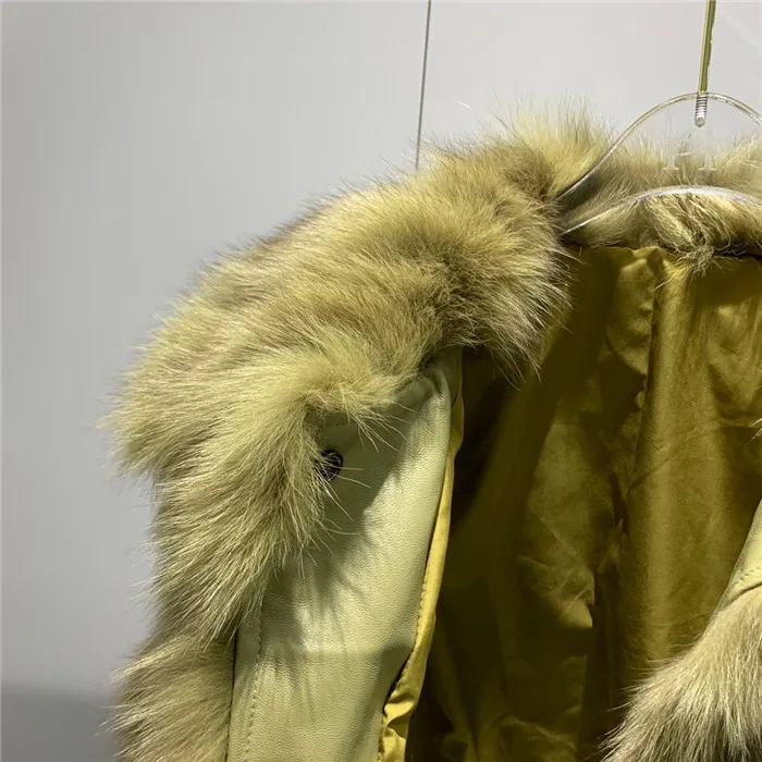 Mateau hiver femme, зимняя Женская Толстая теплая куртка из натурального Лисьего меха, овчина, с карманом, натуральная Шуба для женщин