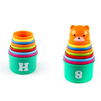 

9pcs Baby Children Kids Educational Toy Building Block Figures Letters Folding Cup Pagoda Gift Hot Sales