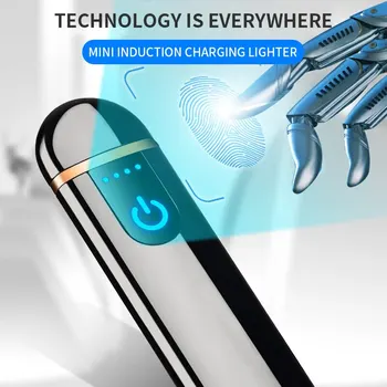 

Newest Touch Screen Sensor Cigarette Lighter Mini Smart USB Charging Lighters Double-side Tungsten Premium Lighter