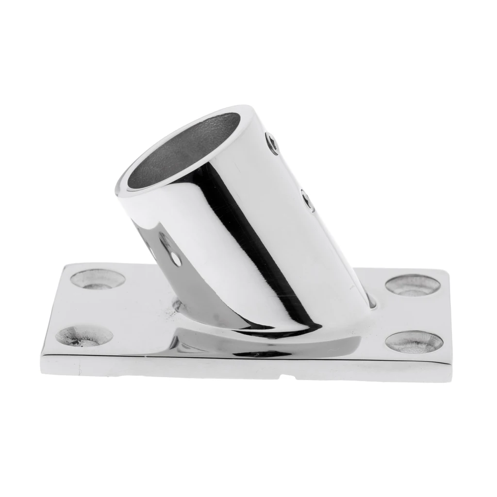 4 Pieces Heavy Duty 316 Stainless Steel Boat Deck Handrail Square Base Rail Fitting 1'' - 60 Degree 4 Pieces Heavy Duty 316 Stainless Steel Boat Deck Handrail Square Base Rail Fitting 1'' - 60 Degree