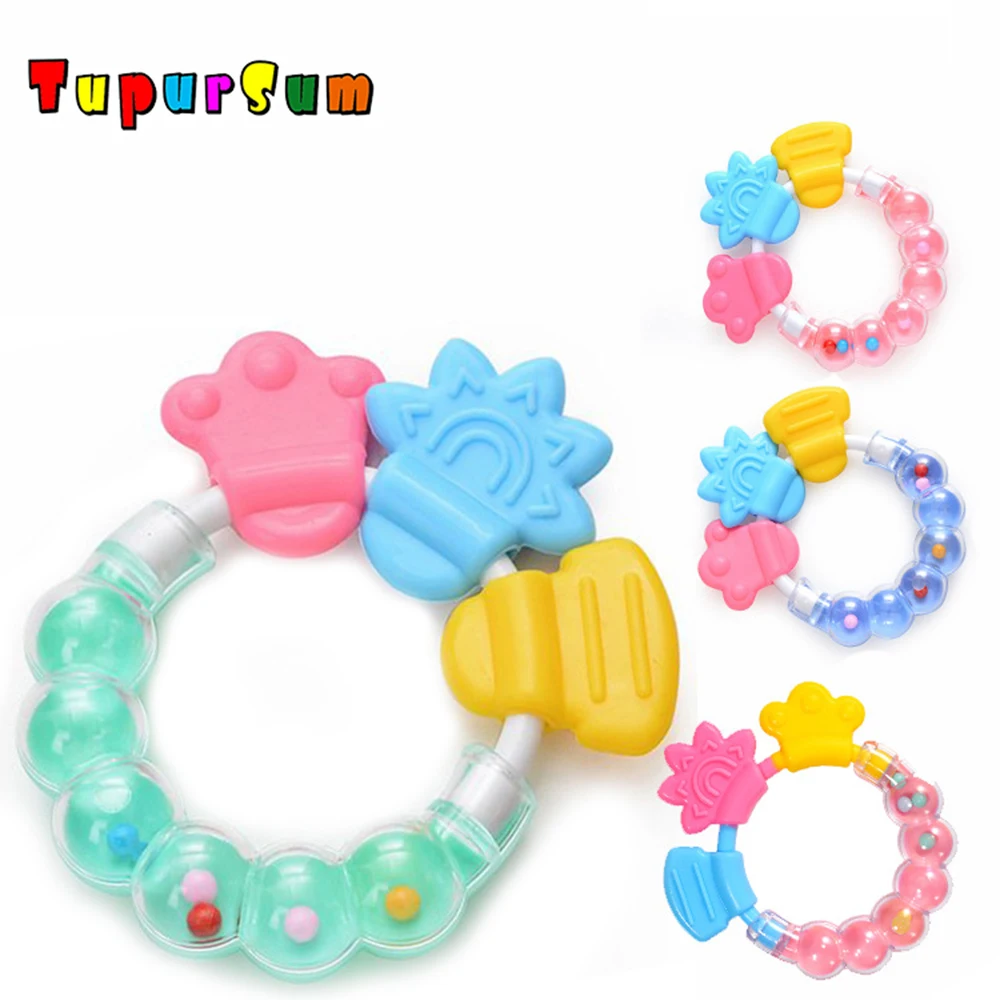 

Jingle Teether Baby Silicone Mitts Teething Mitten Glove Sound Anti-bite Teether Toddler Chewable Nursing Mittens Handbell Thumb