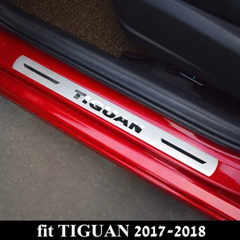 

NEW TIGUAN 2017 2018 Car Door Sill Cover Trim Stainless Steel Door Scuff Plate FOR VOLKWAGEN VW TIGUAN 2017-2019