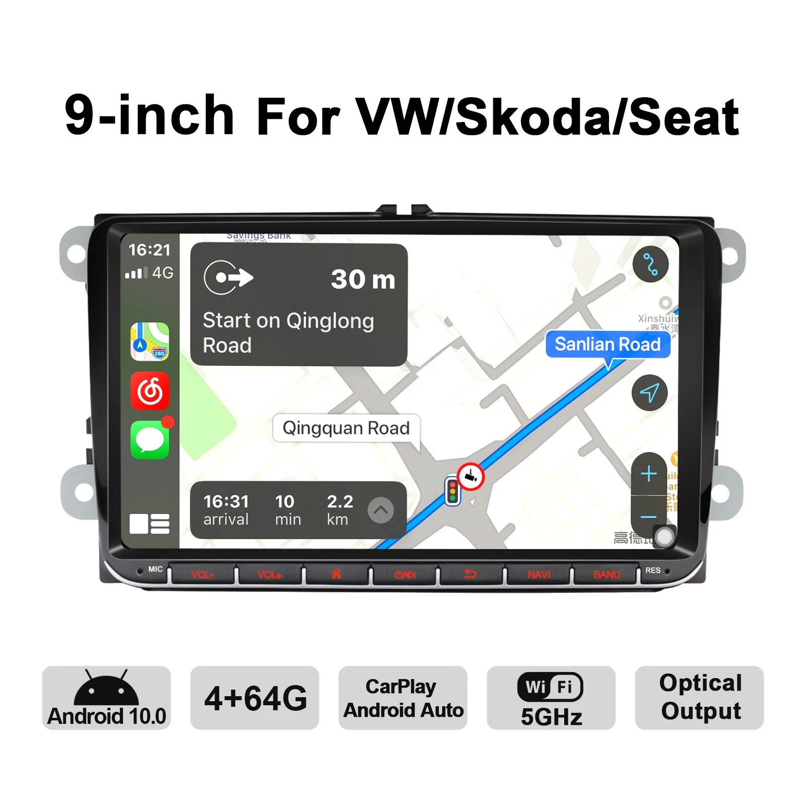 JOYING Android 10 0 головное устройство 9 дюймов Octa Core автомобильные мониторы радио 2 din GPS