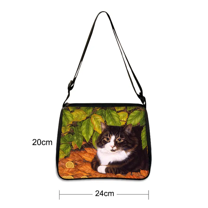 Bolsas de hombro para mujer, 1 unidad, bolsa cruzada para mujer, decoración  de almacenamiento, patrón de moda, bolso de gato para niñas, bolso casual